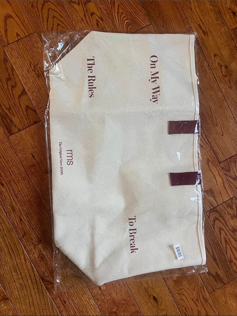 Cream Canvas Kids Tote Bag with Brown Handles